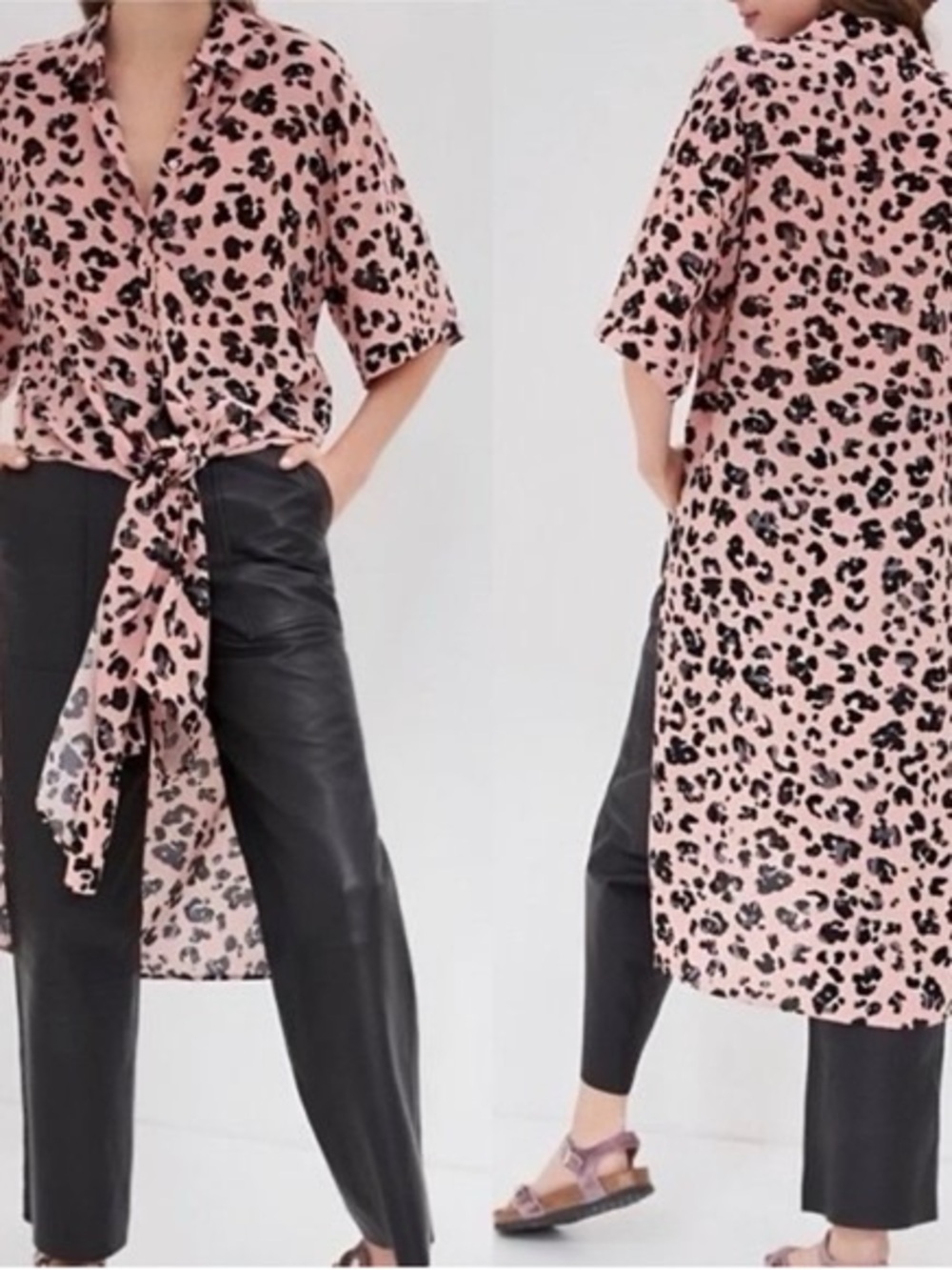 Anthropologie Maeve Rita Leopard  Print Tunic Blouse (Medium)